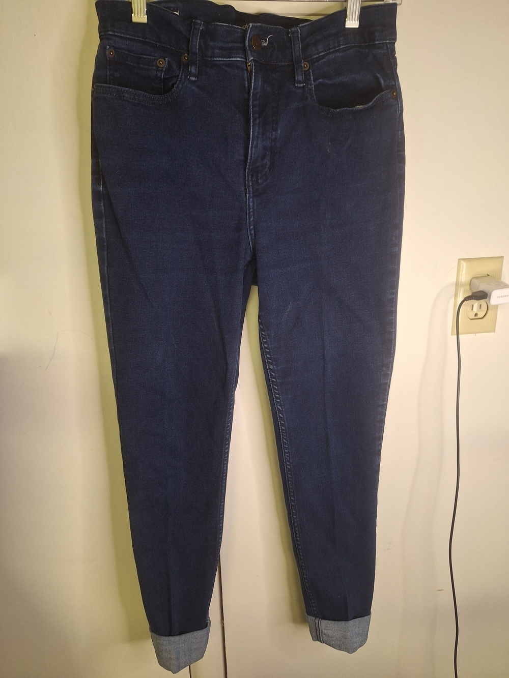 Calvin Klein Dark Blue Cropped High-Rise Jeans Size 8